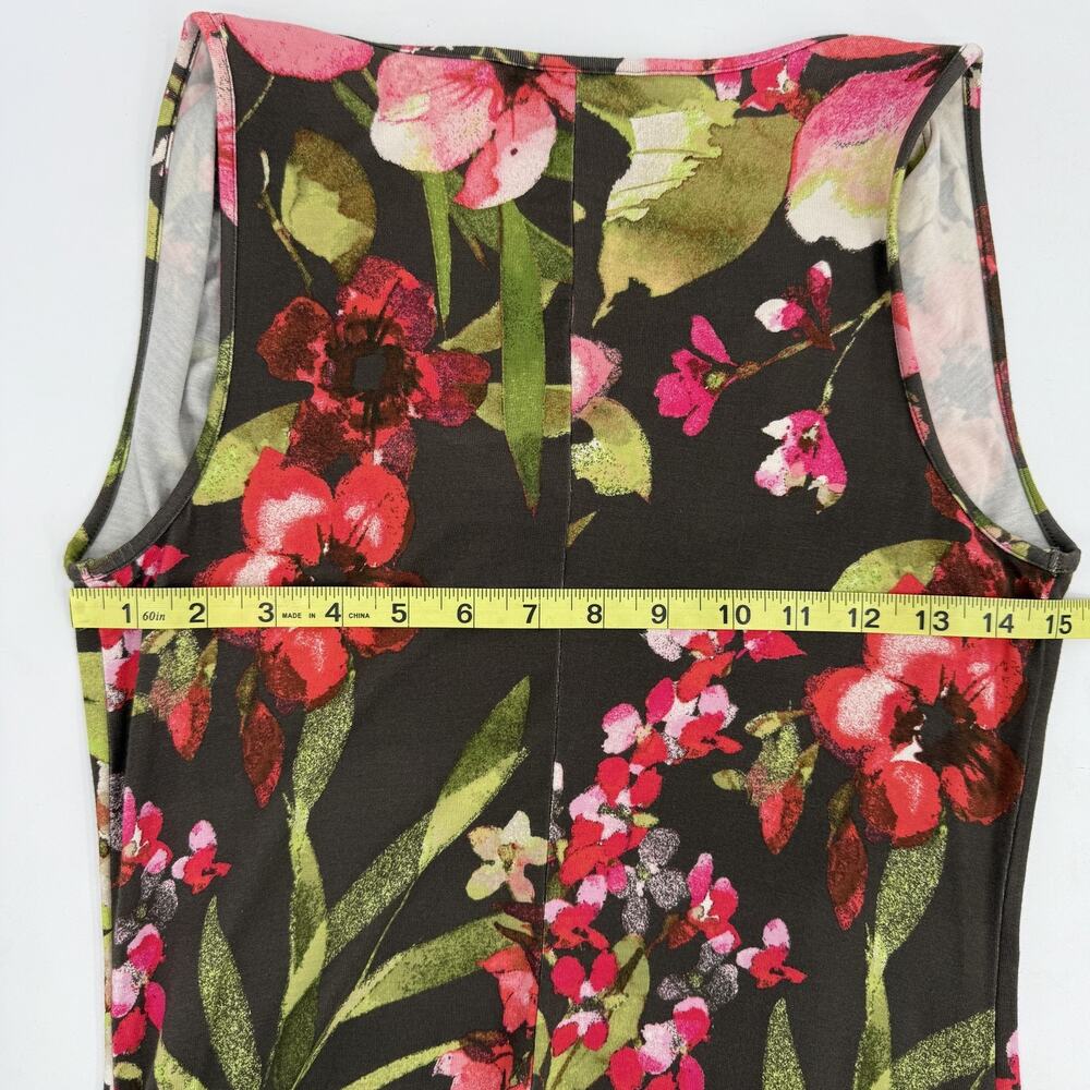 Tommy Bahama Dress Womens Small Black Pink Floral Orchid Forest Cowl Neck Tank - Picture 3 of 7